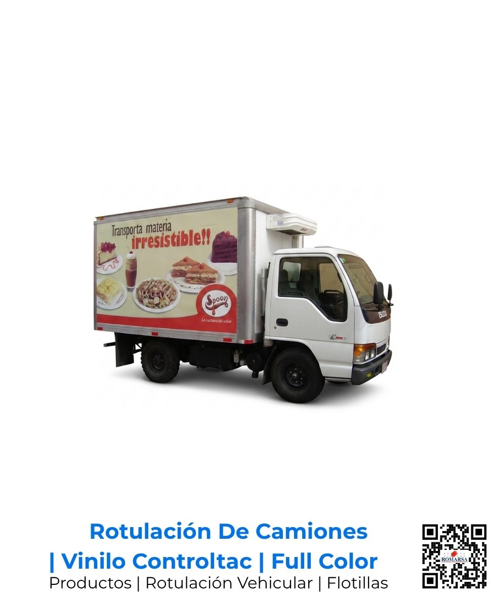 Rotulación vehicular semi total de flotillas en material Controltac con impresión a full color y acabado de protección UV; una solución publicitaria móvil altamente rentable y de gran impacto visual en San José, Costa Rica y Centroamérica.
